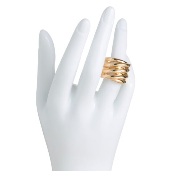 MILOR GOLD Made In Italy 14kt Gold Highway Ring - Picture 2 of 2